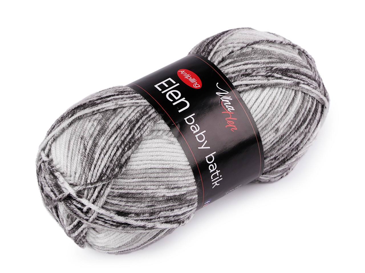 Pletací příze Elen baby batik 100 g, barva 8 (5116) šedá