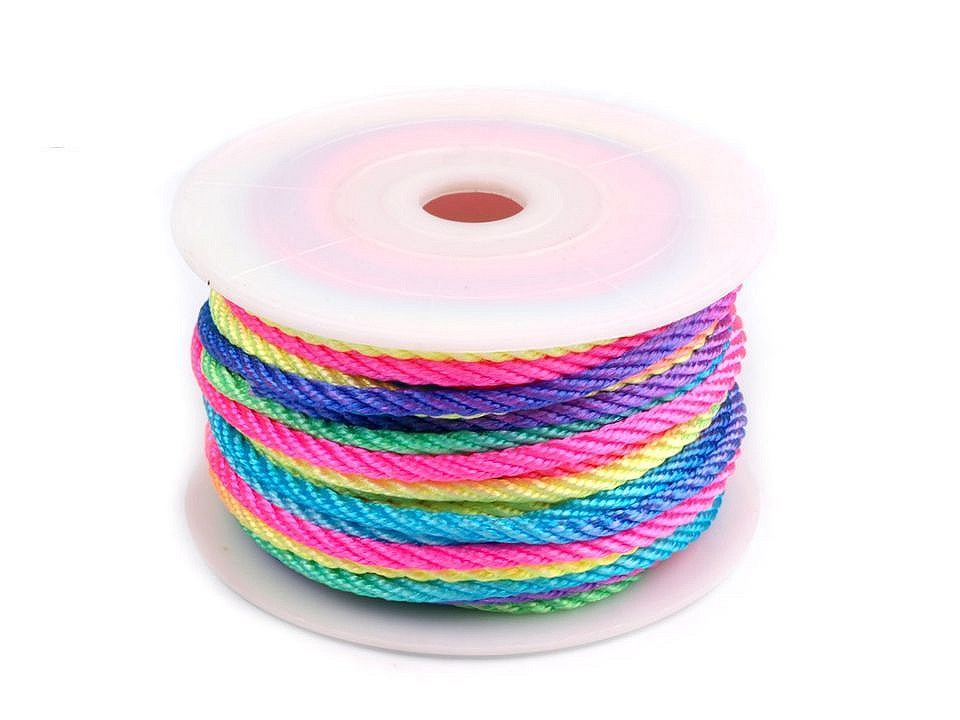 Šňůra kroucená Ø3 mm, barva 5 Multicolored