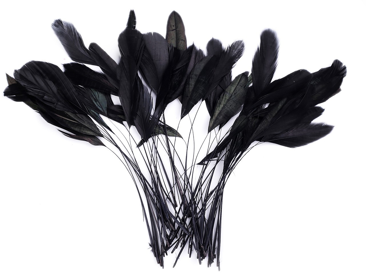 Kohoutí peří délka 13-18 cm, barva 8 černá