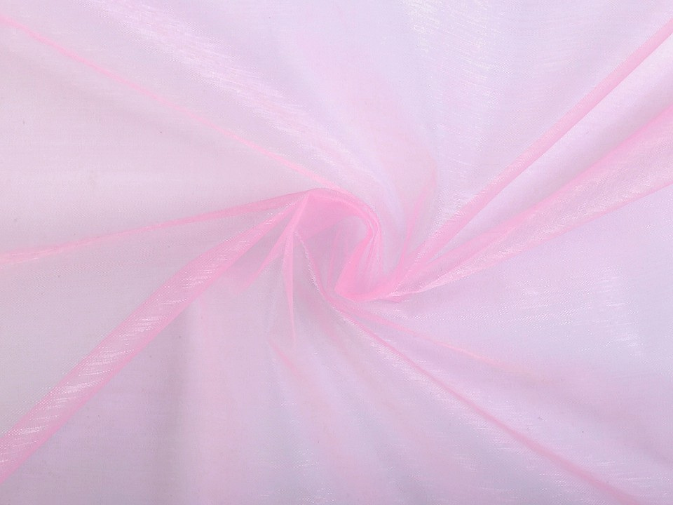 Organza tuhá dekorační, barva 4 růžová střední