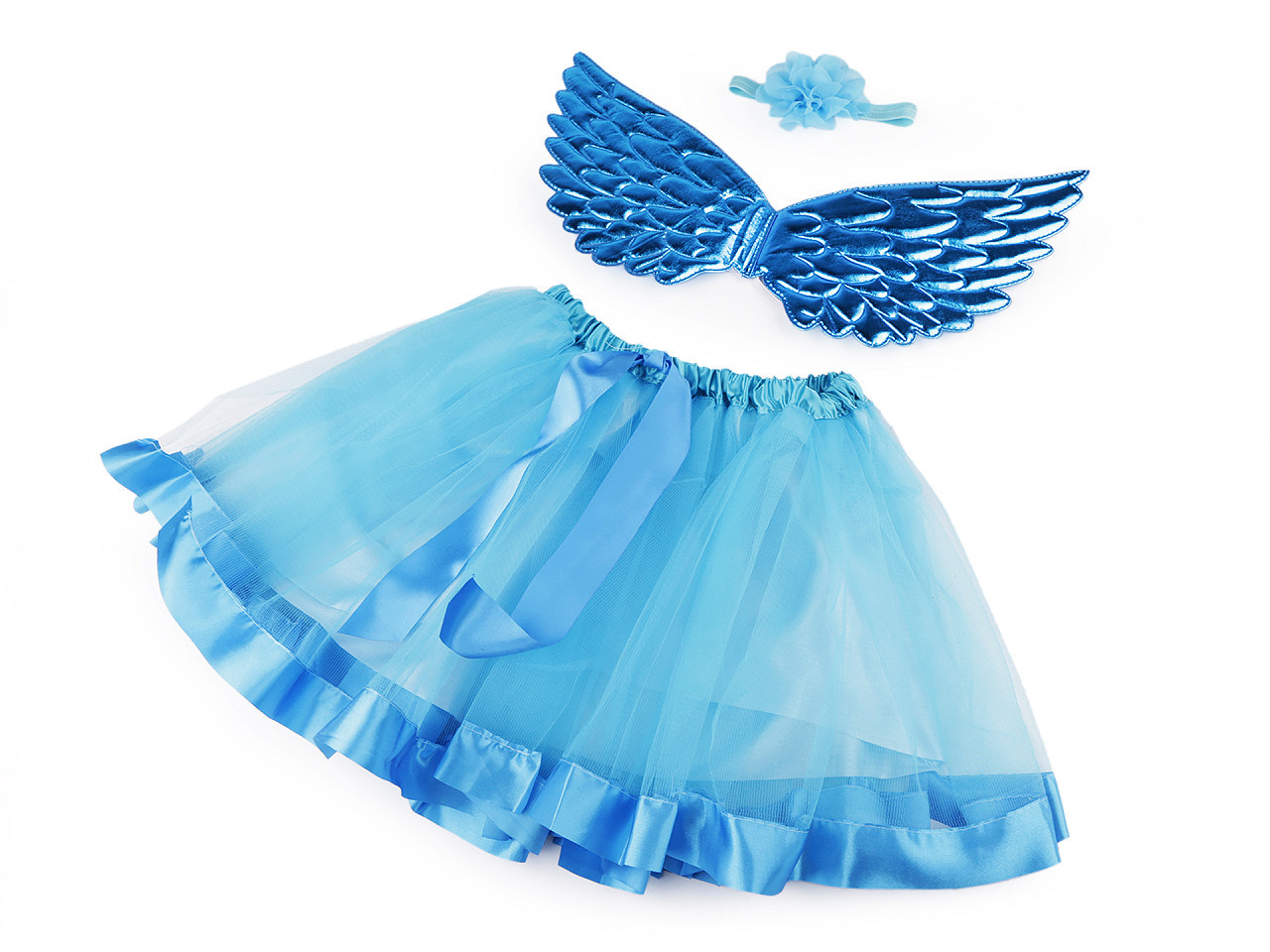 Karnevalový kostým - víla, barva 3 modrá azuro