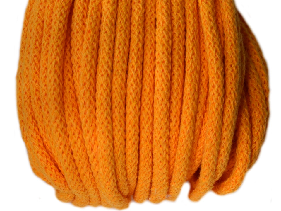 Šnůra oděvní Ø 5mm BAVLNA, barva 111 Žlutá