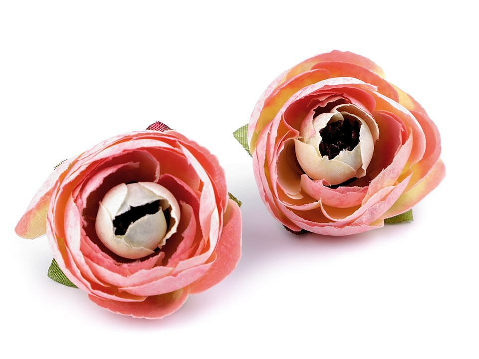 Umělý květ pryskyřník Ø4 cm, barva 3 růžová sv.