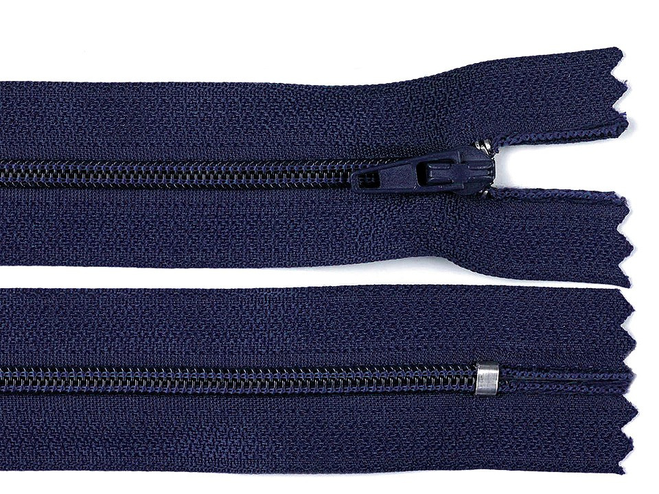 Spirálový zip šíře 3 mm délka 18 cm pinlock, barva 330 modrá tmavá