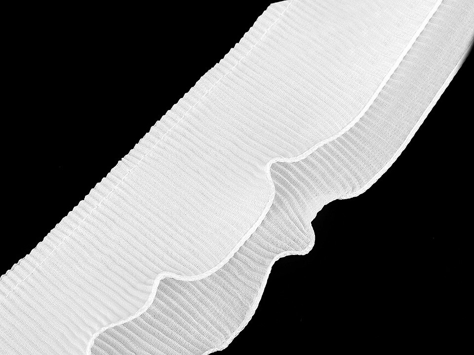 Volánek plisovaný šíře 78 mm, barva 1 bílá
