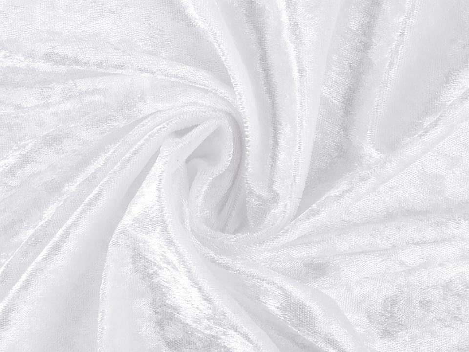 Elastický samet Panné lesklý, barva 1 (1) bílá