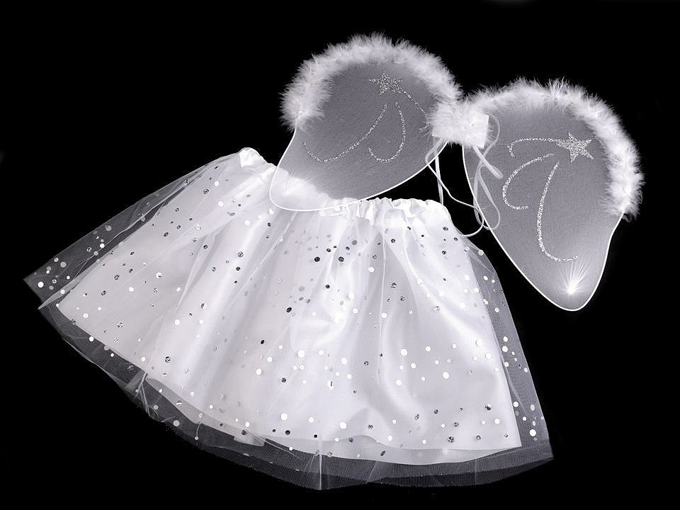 Fotografie Karnevalový kostým - anděl, barva 1 bílá