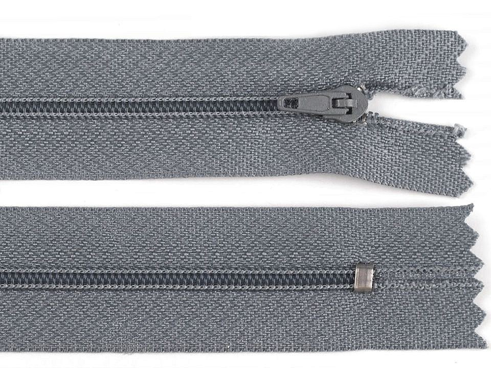 Spirálový zip šíře 3 mm délka 18 cm pinlock, barva 316 šedá neutrální