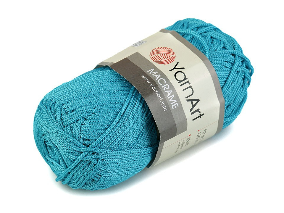 Pletací příze Macrame 90 g, barva 4 (152) tyrkys