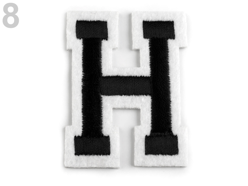 Nažehlovačka písmena, barva 8 "H" černá
