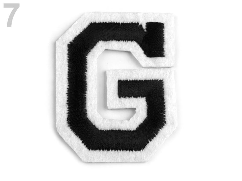 Nažehlovačka písmena, barva 7 "G" černá