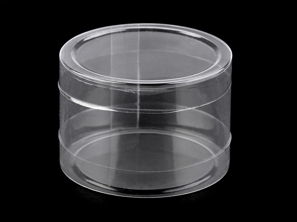 Plastová krabička / dóza Ø74 mm, barva transparent