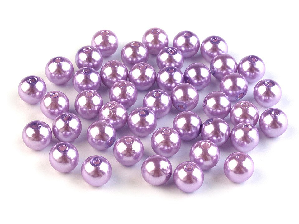 Plastové voskové korálky / perly Glance Ø8 mm, barva F24 fialová nejsvětlejší