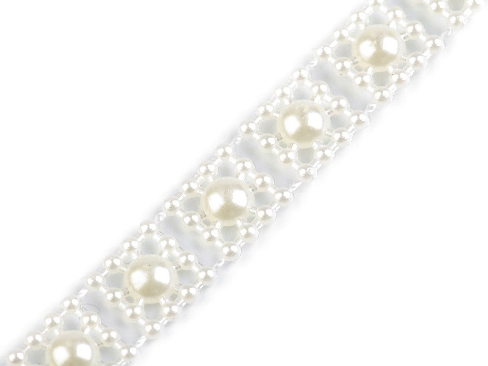 Borta s perlami - půlperle šíře 9 mm, barva 2 krémová nejsvět.