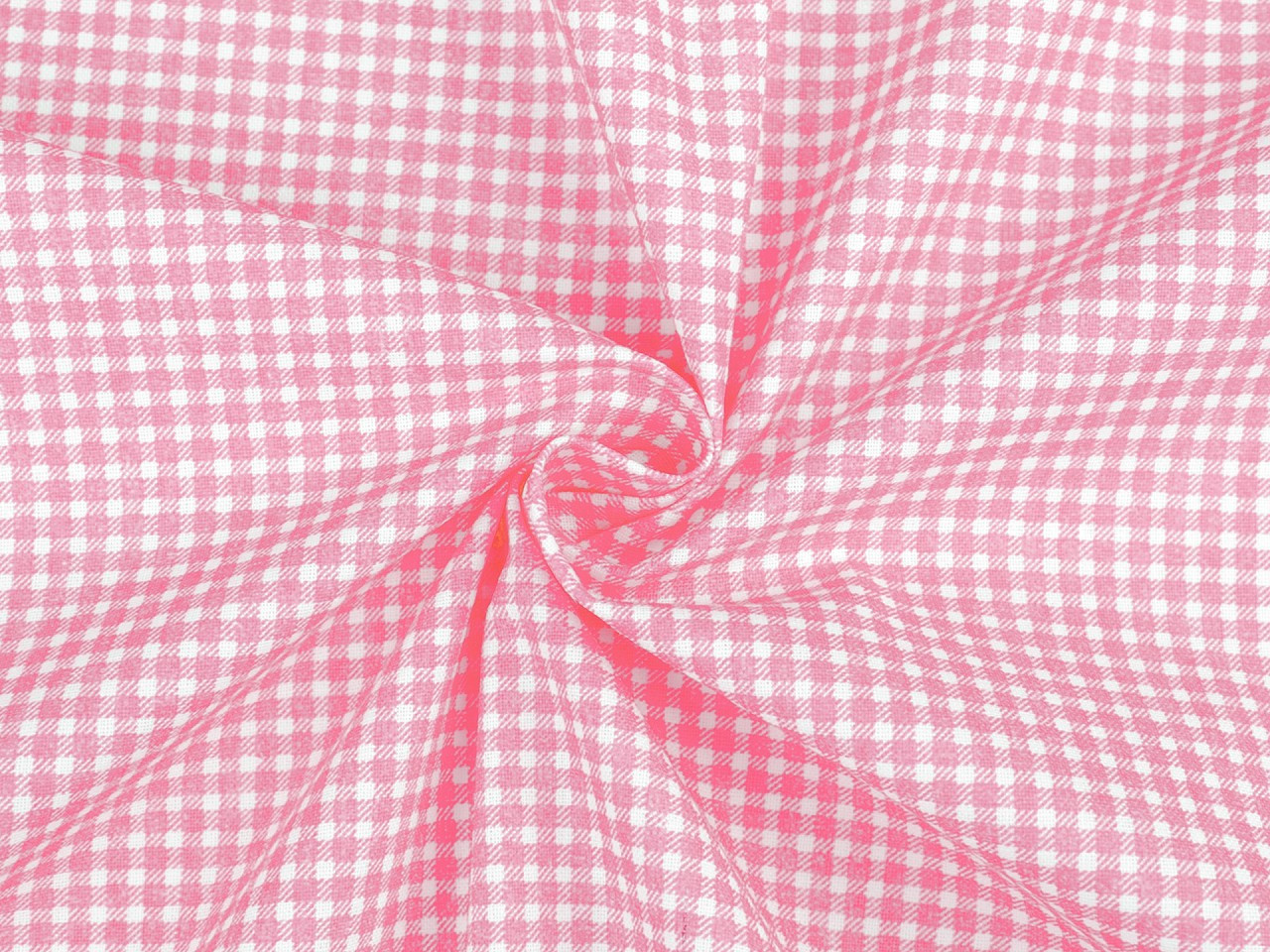 Bavlněná látka / plátno mini káro, barva 4 (17) růžová střední