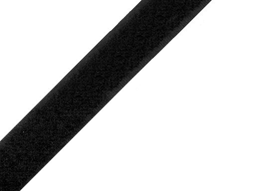 Suchý zip plyš šíře 20 mm černý, barva Černá