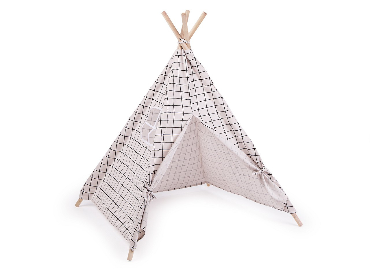 Stan dětský Teepee 80x80x95 cm, barva 6 režná světlá káro