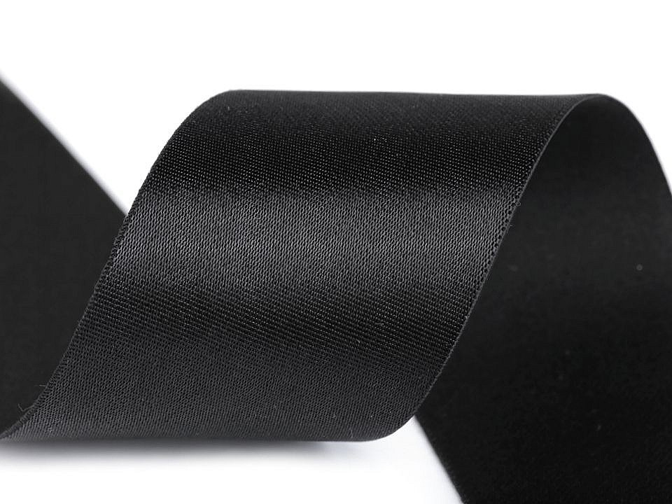 Saténová pruženka šíře 50 mm, barva 1 černá