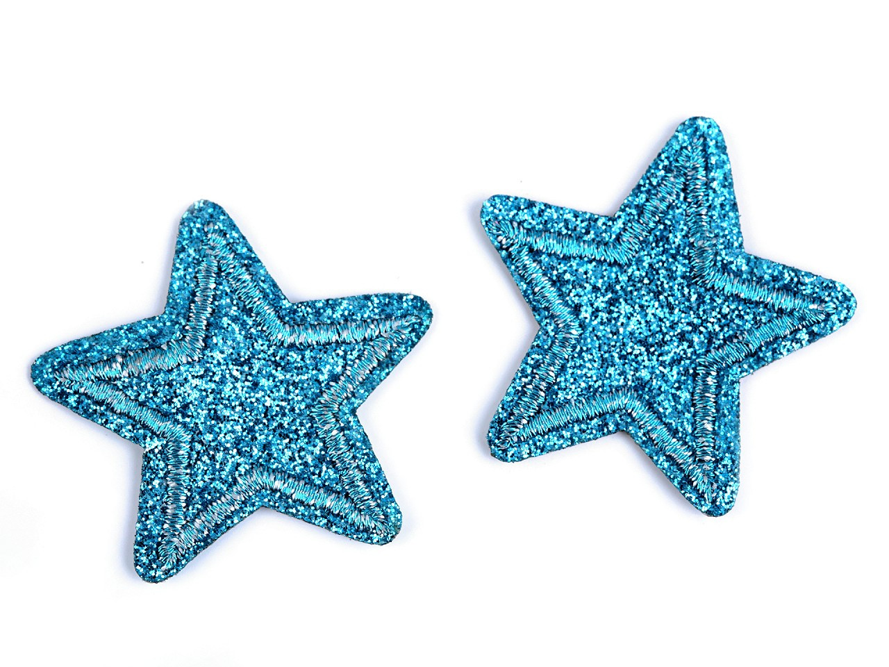 Nažehlovačka hvězda s glitry, barva 4 modrá sytá