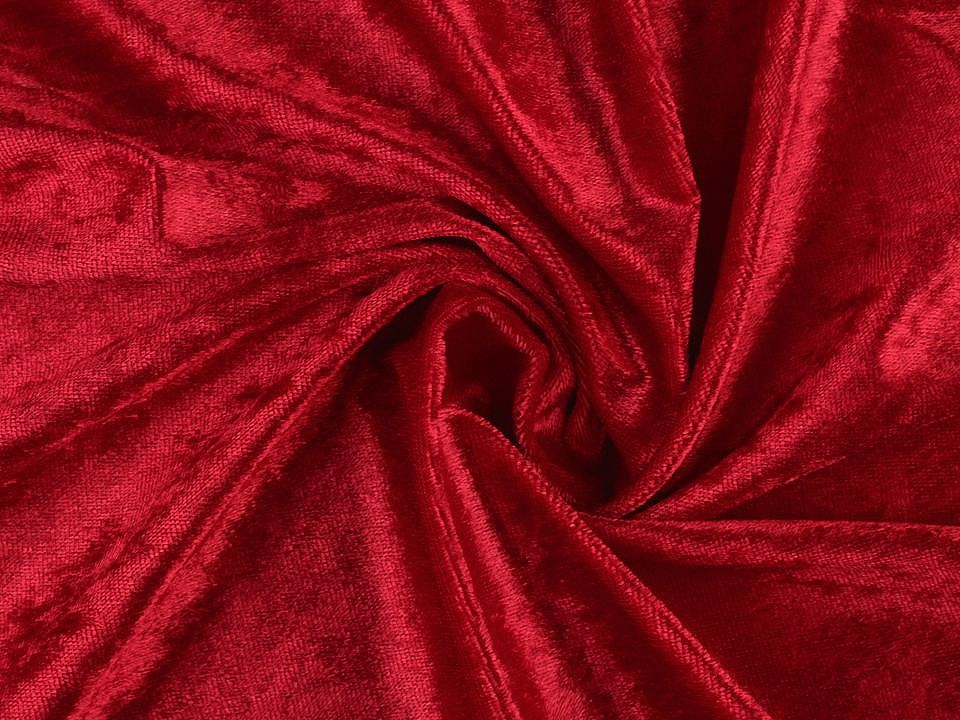 Elastický samet Panné lesklý, barva 5 (7) červená