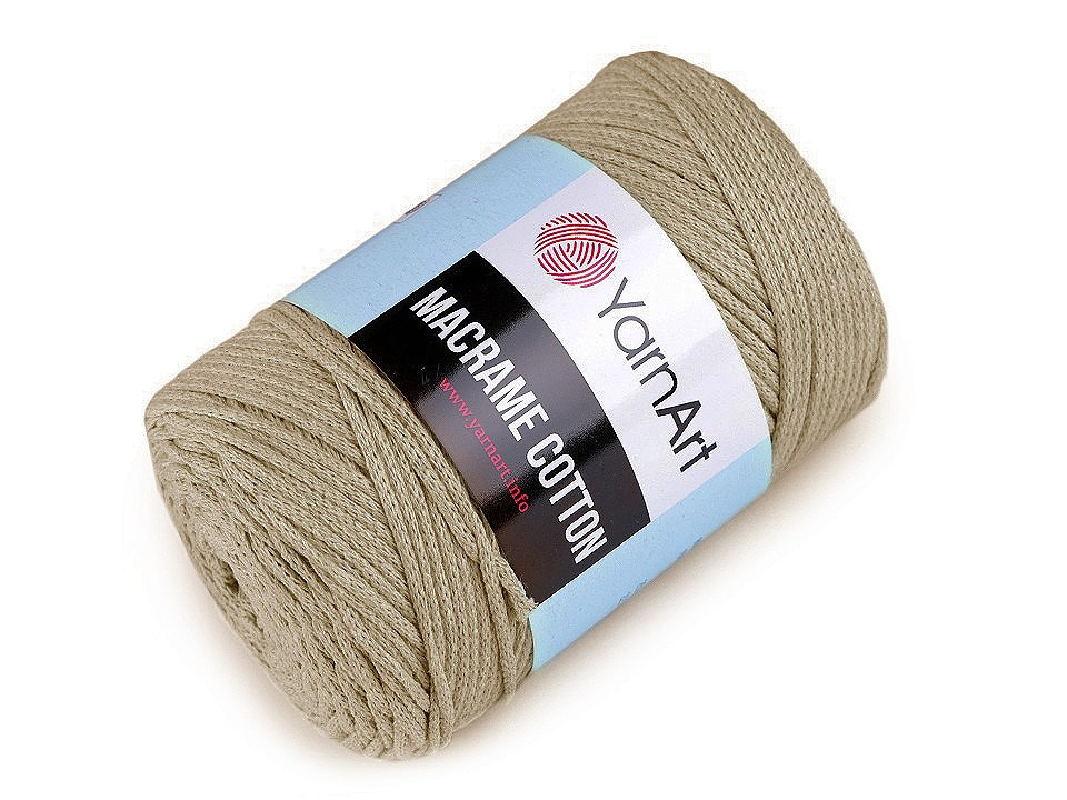 Pletací příze Macrame Cotton 250 g, barva 48 (793) zelenkavá