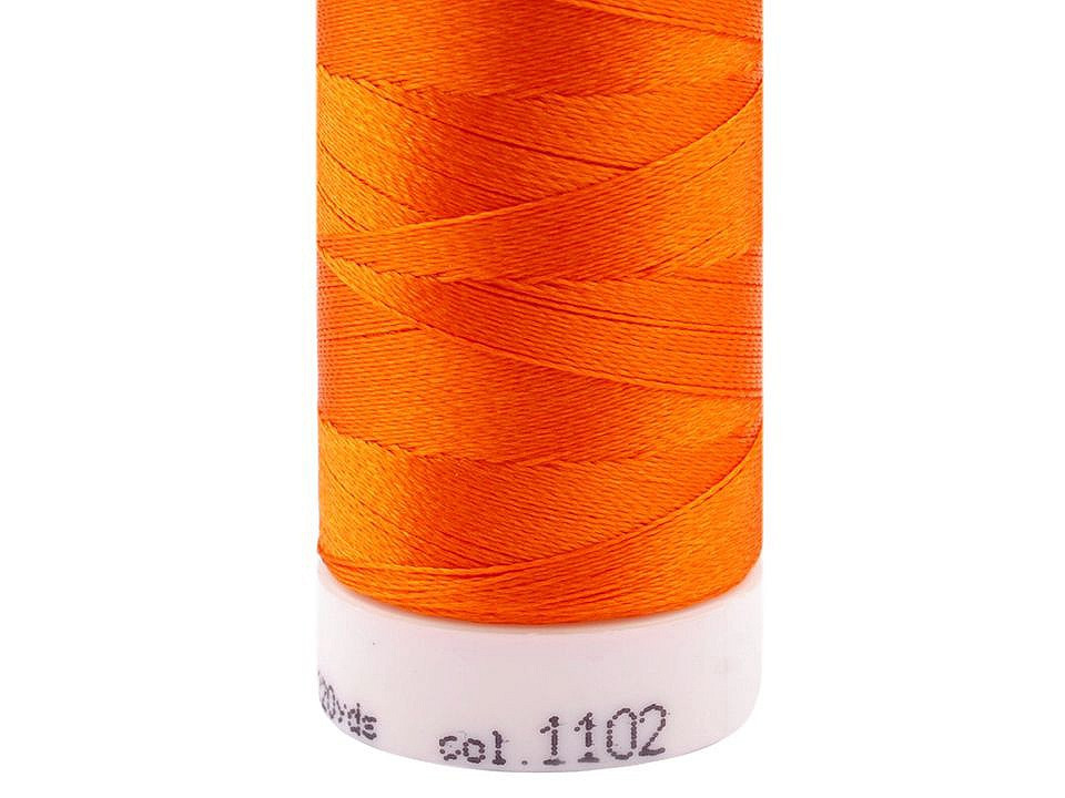 Nitě Poly Sheen Mettler 200 m, barva 1102 Sun Orange