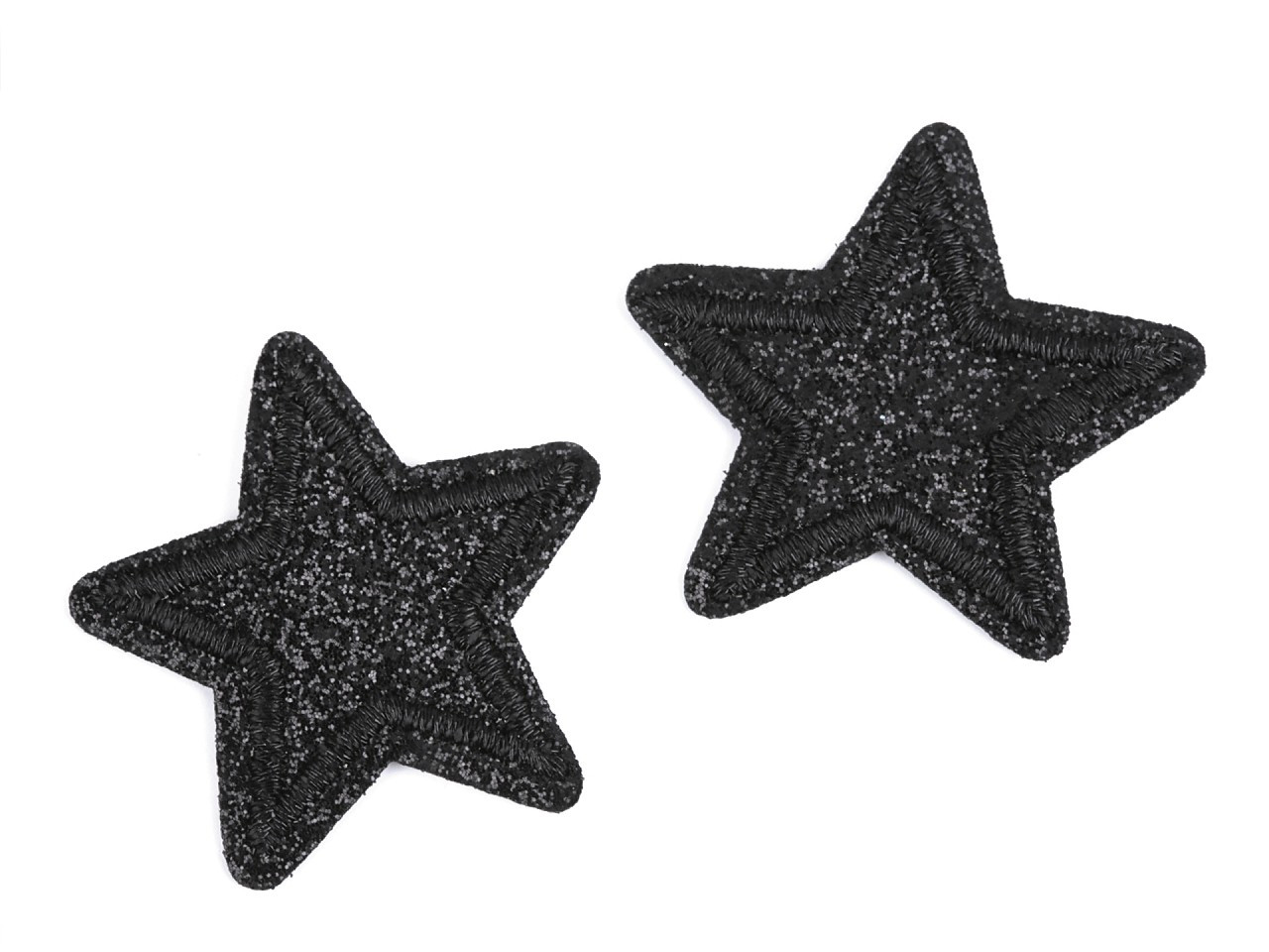 Nažehlovačka hvězda s glitry, barva 5 černá