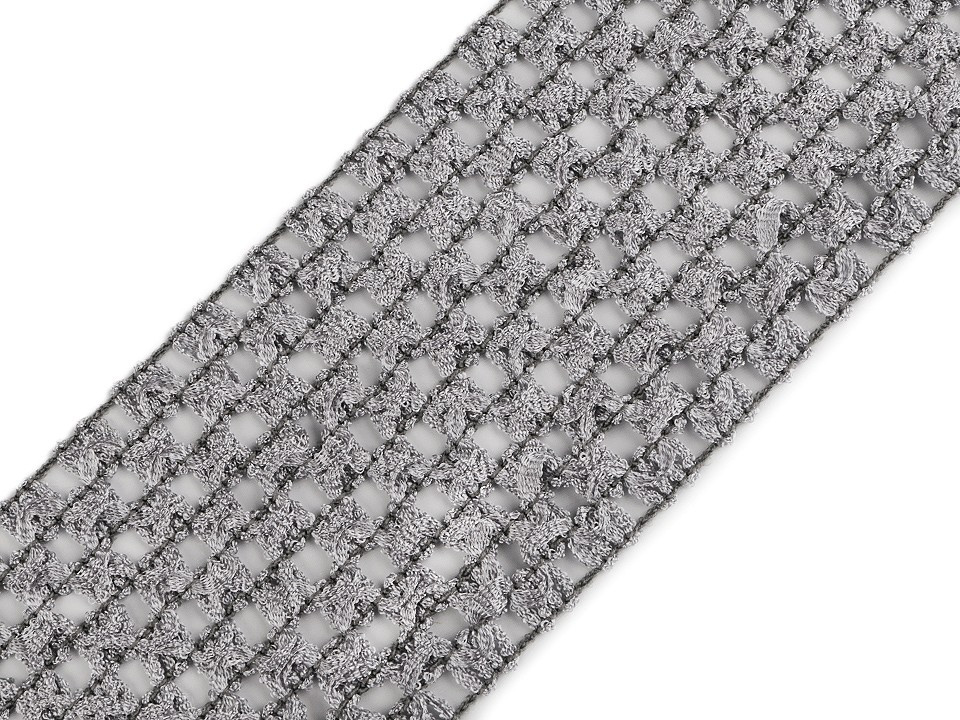 Síťovaná pruženka šíře 70 mm pro výrobu tutu sukýnek, barva 8 šedá perlová