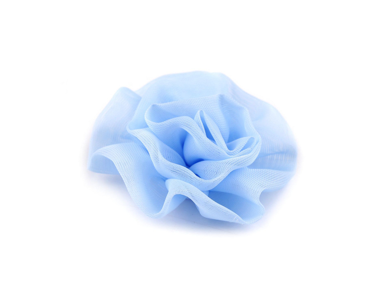 Textilní květ k našití a nalepení Ø6,5 cm, barva 5 modrá světlá
