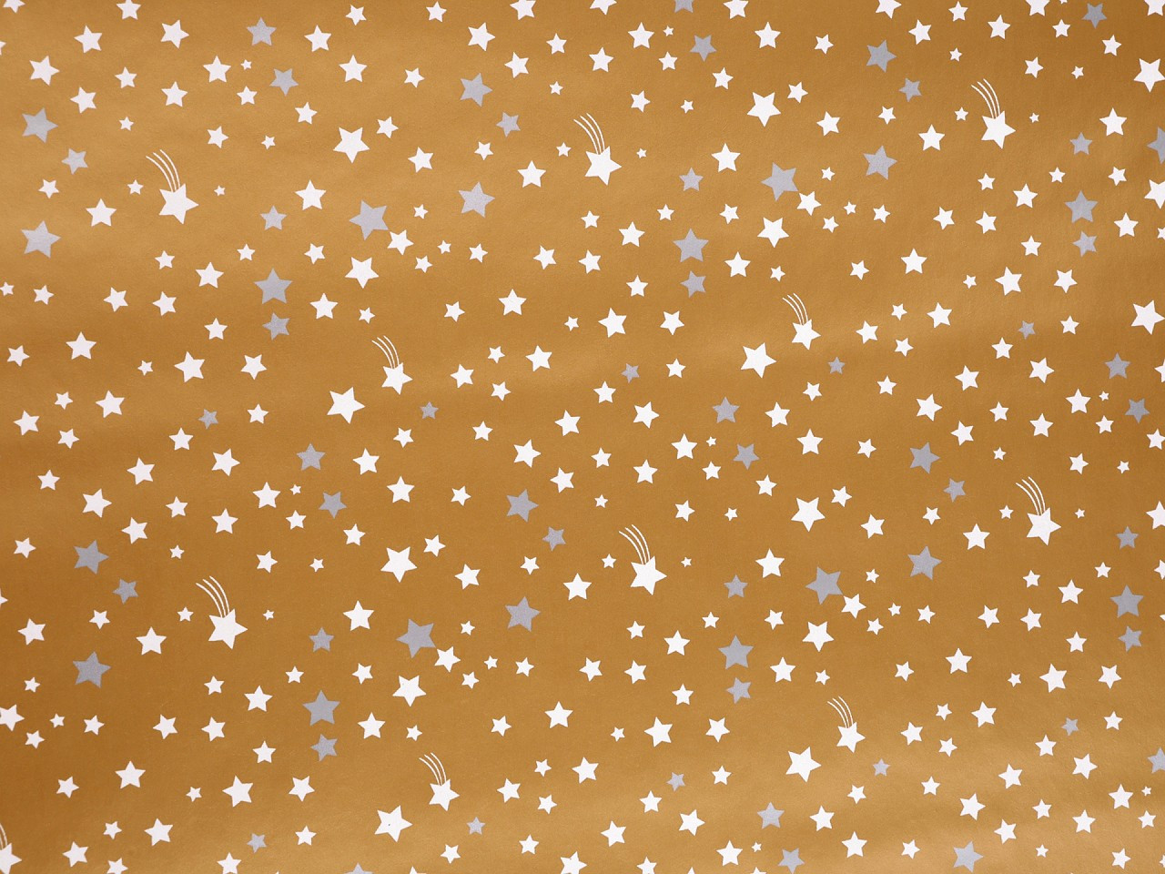 Balicí papír vánoční 0,7x2 m, barva 7 zlatá hvězda