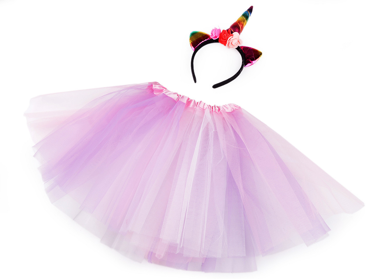 Karnevalový kostým - jednorožec, barva 1 růžová sv. fialová