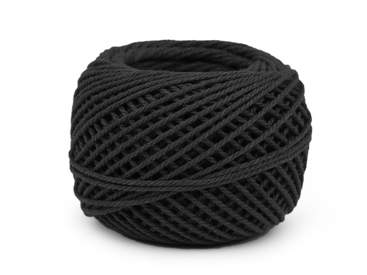 Bavlněná příze macrame / háčkovací 40 g, barva 17 (1) černá