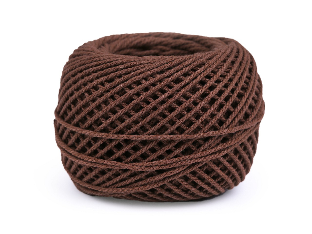 Bavlněná příze macrame / háčkovací 40 g, barva 16 (12) hnědá