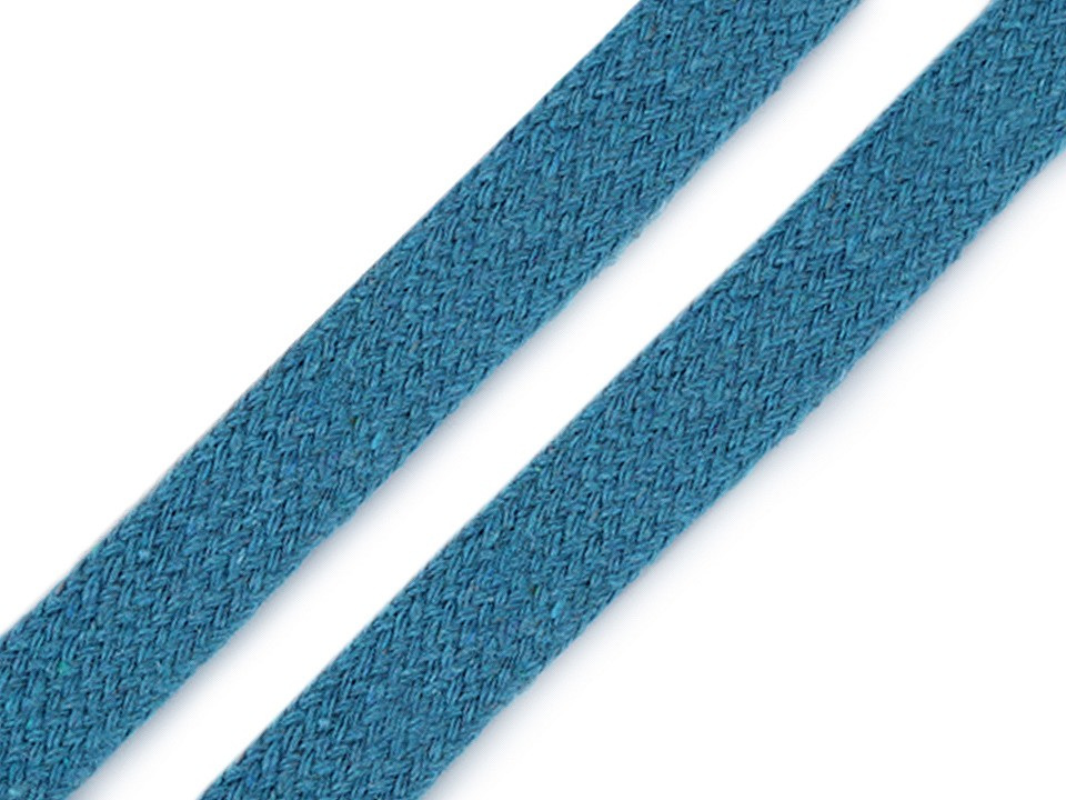Oděvní šňůra plochá / dutinka šíře 11-15 mm, barva 7 modrá