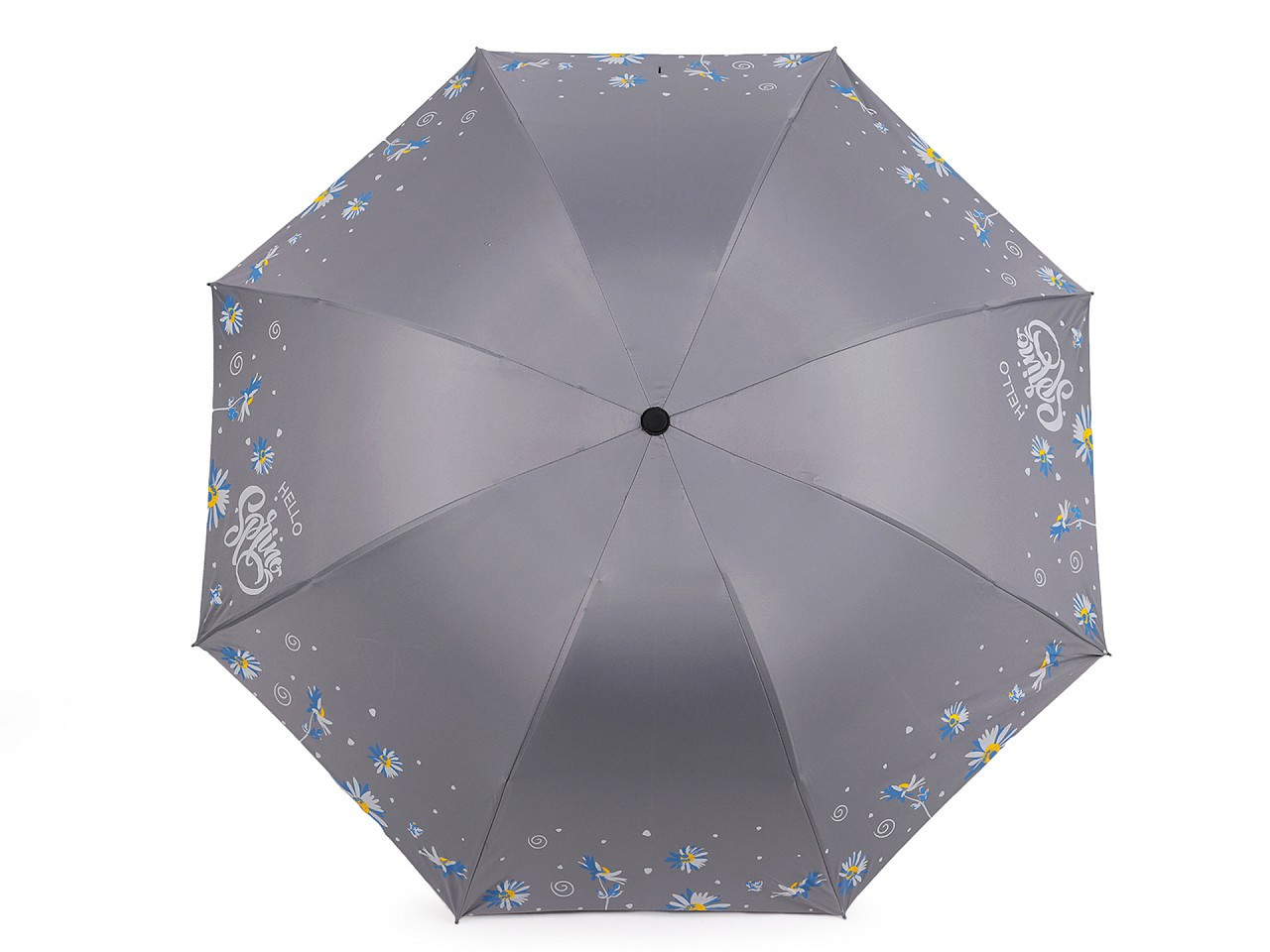 Dámský skládací deštník květy, barva 8 šedá