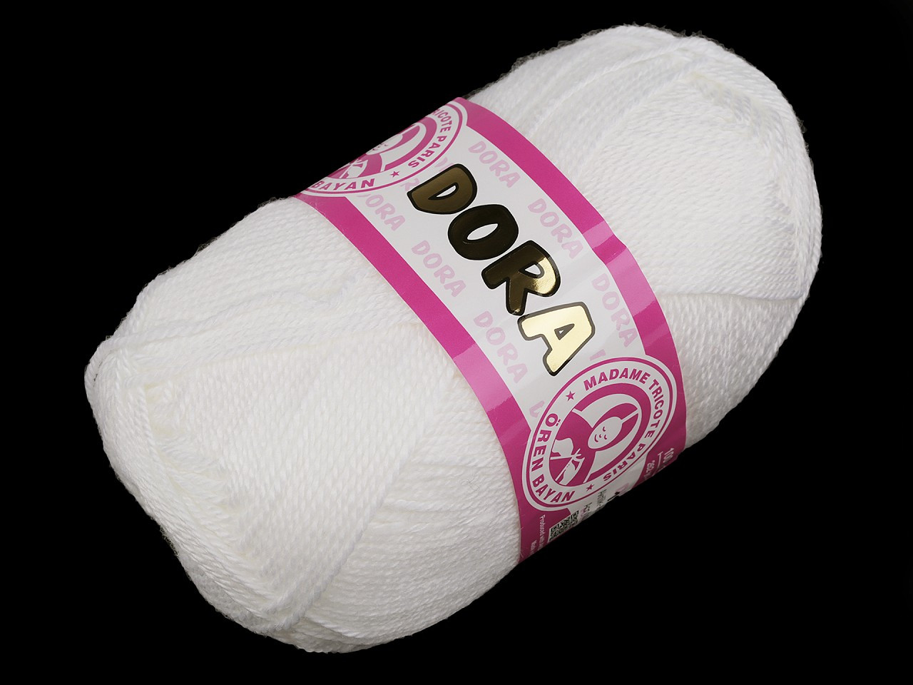 Pletací příze Dora 100 g, barva 21 (111) bílá mléčná