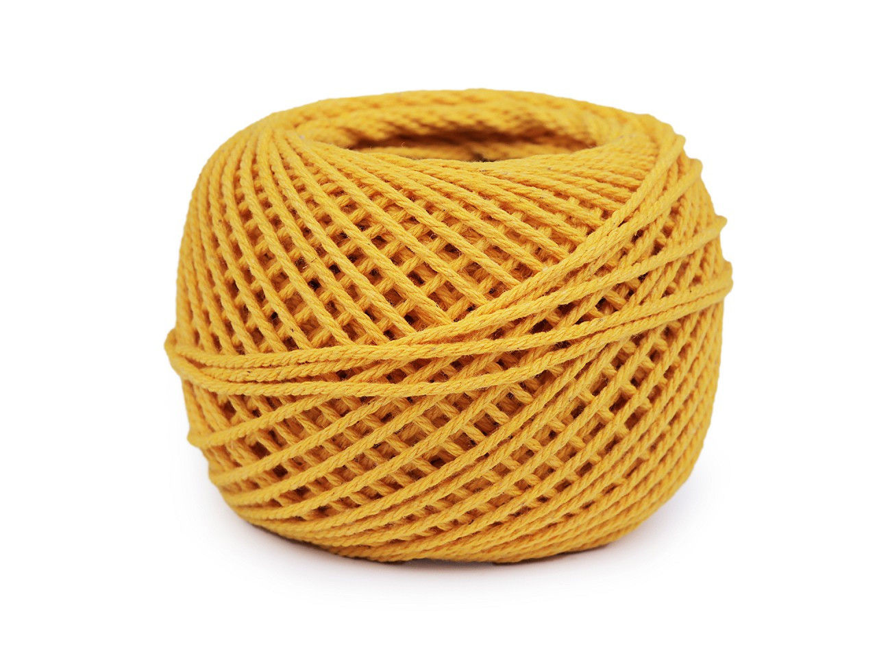 Bavlněná příze macrame / háčkovací 40 g, barva 4 (26) hořčicová