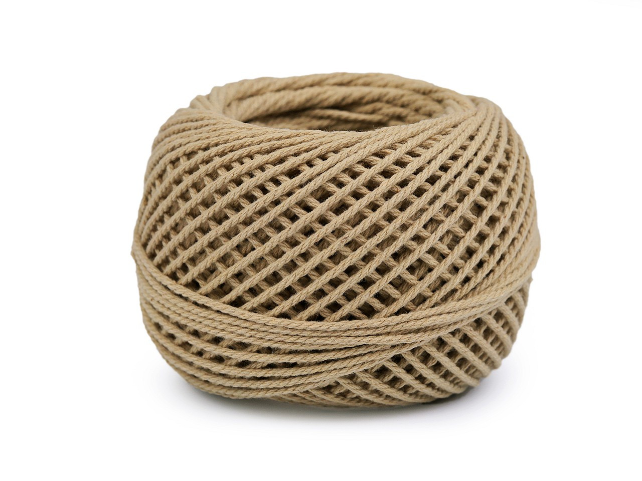 Bavlněná příze macrame / háčkovací 40 g, barva 3 (4) režná