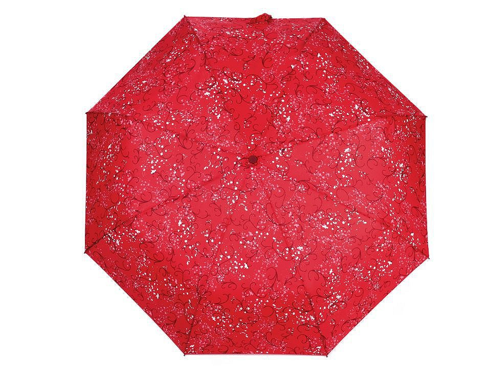 Dámský skládací vystřelovací deštník, barva 1 červená