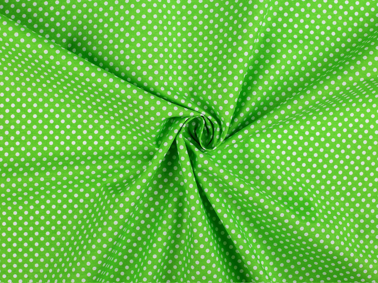 Bavlněná látka / plátno puntíky, barva 7 (346) zelená pastelová sv.