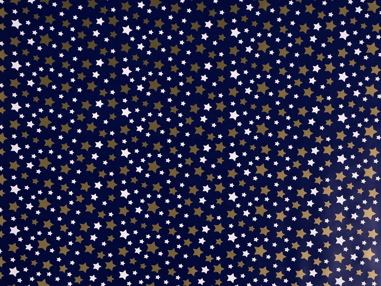 Balicí papír vánoční 0,7x2 m, barva 12 modrá tmavá hvězdy