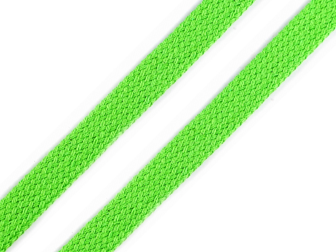 Bavlněná šňůra plochá / dutinka šíře 12 mm, barva 4861 zelená sv.