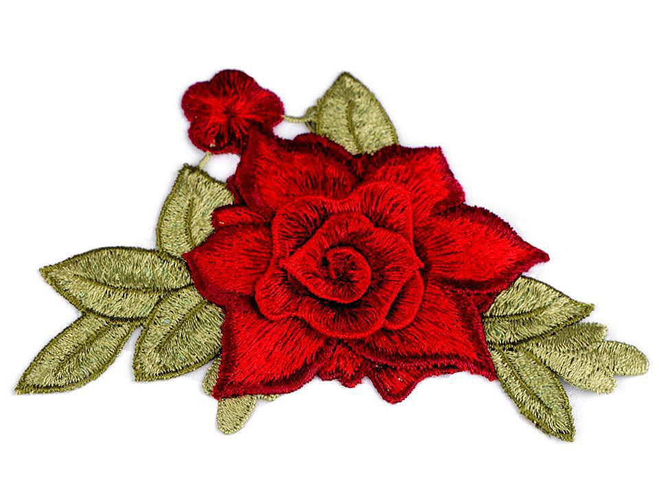 Nažehlovačka květ 3D, barva 1 červená