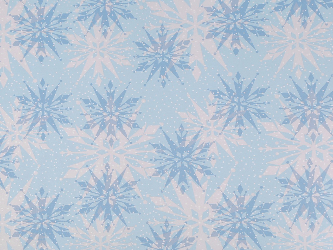 Balicí papír vánoční 0,7x2 m, barva 11 modrá pomněnková vločka