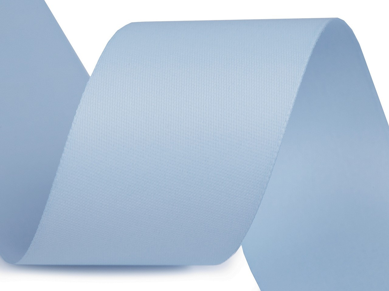 Atlasová hedvábná stuha oboulící šíře 40 mm matná, barva 404 modrá ledová