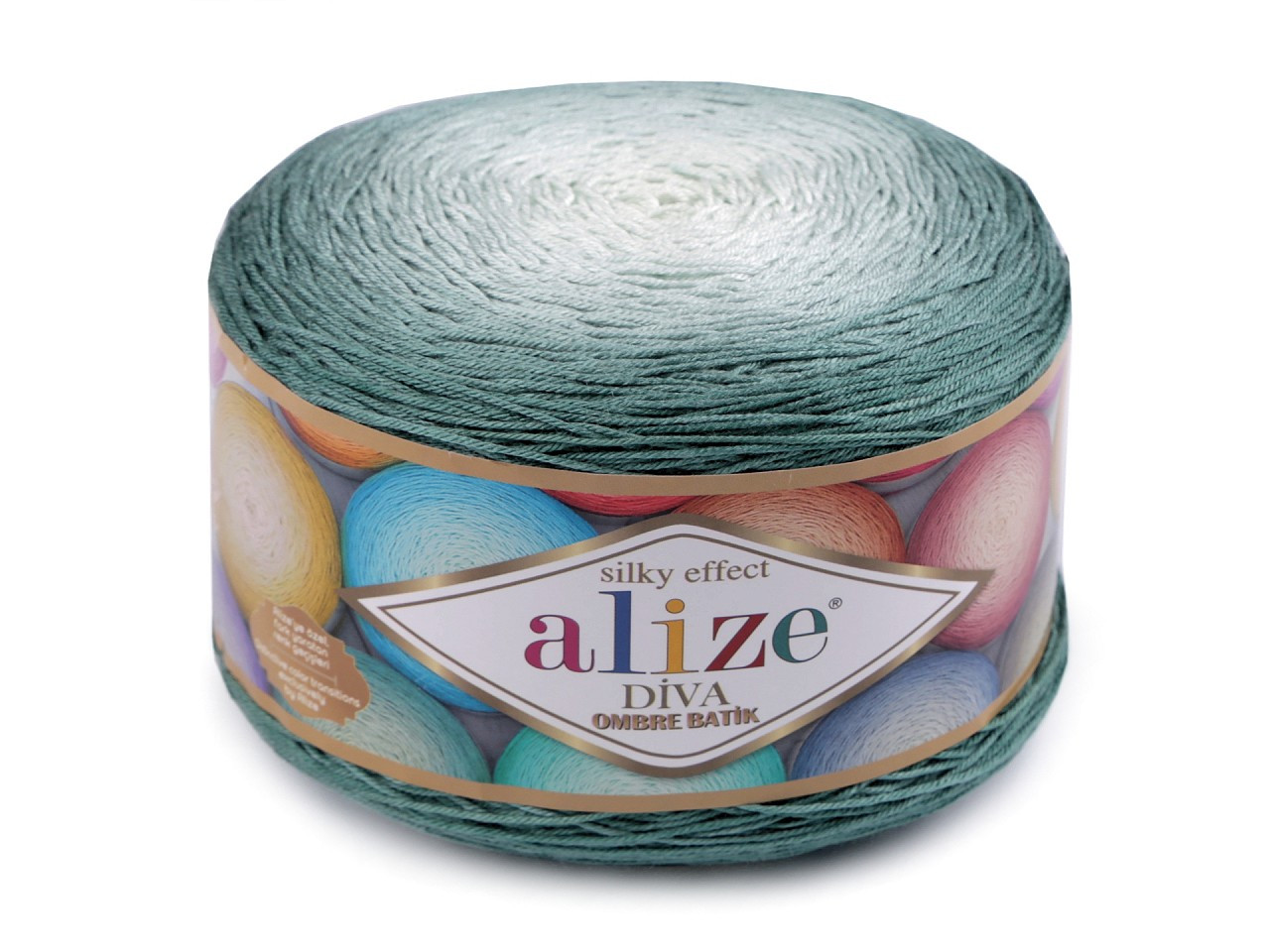 Pletací příze Diva Ombre Batik 250 g, barva 3 (7369) mint zelená