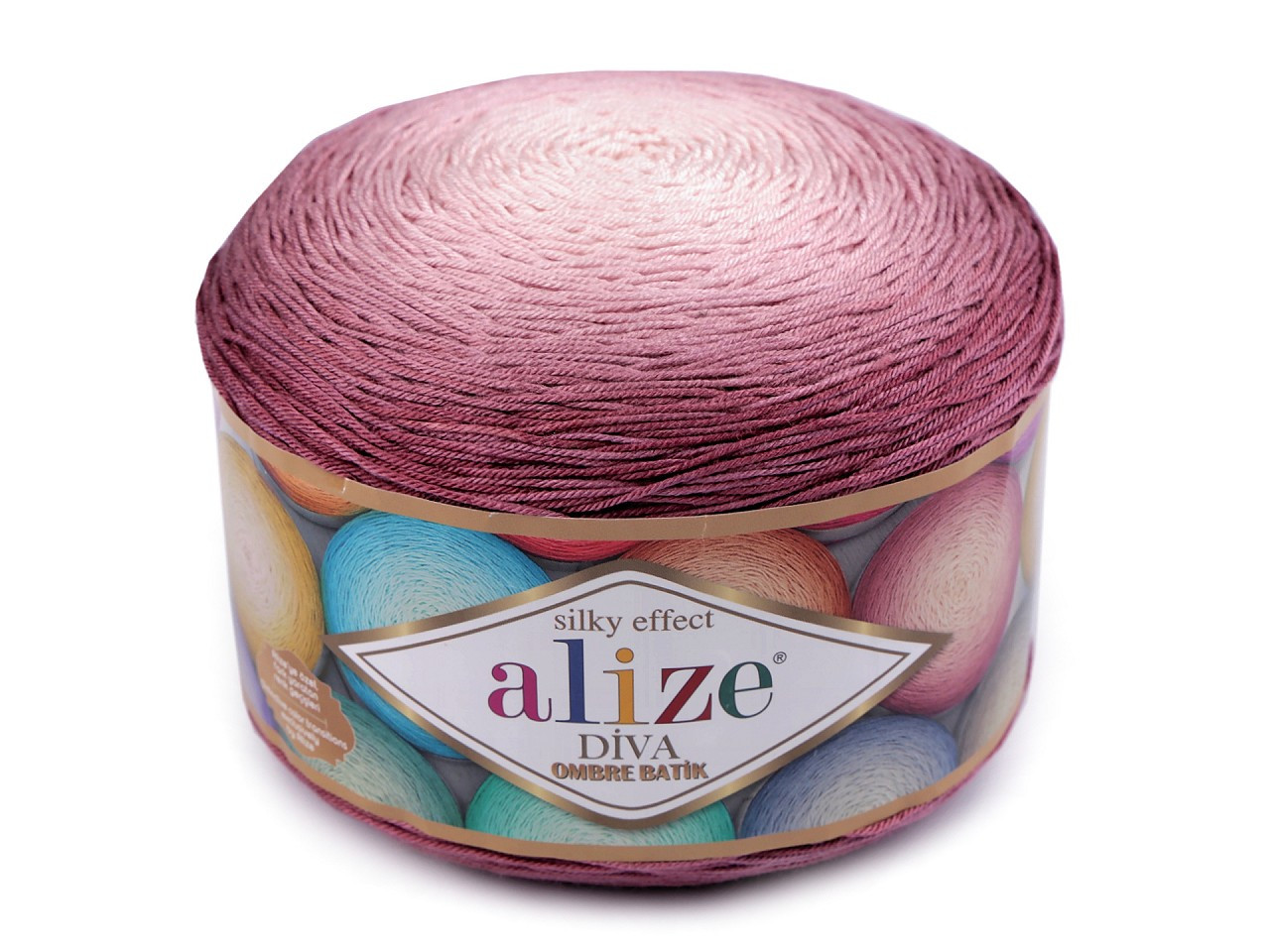 Pletací příze Diva Ombre Batik 250 g, barva 1 (7377) pudrová fialová