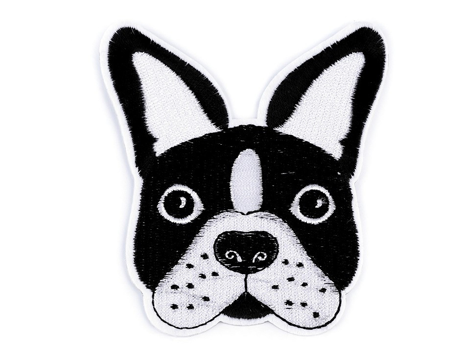 Nažehlovačka pes, barva bílo-černá