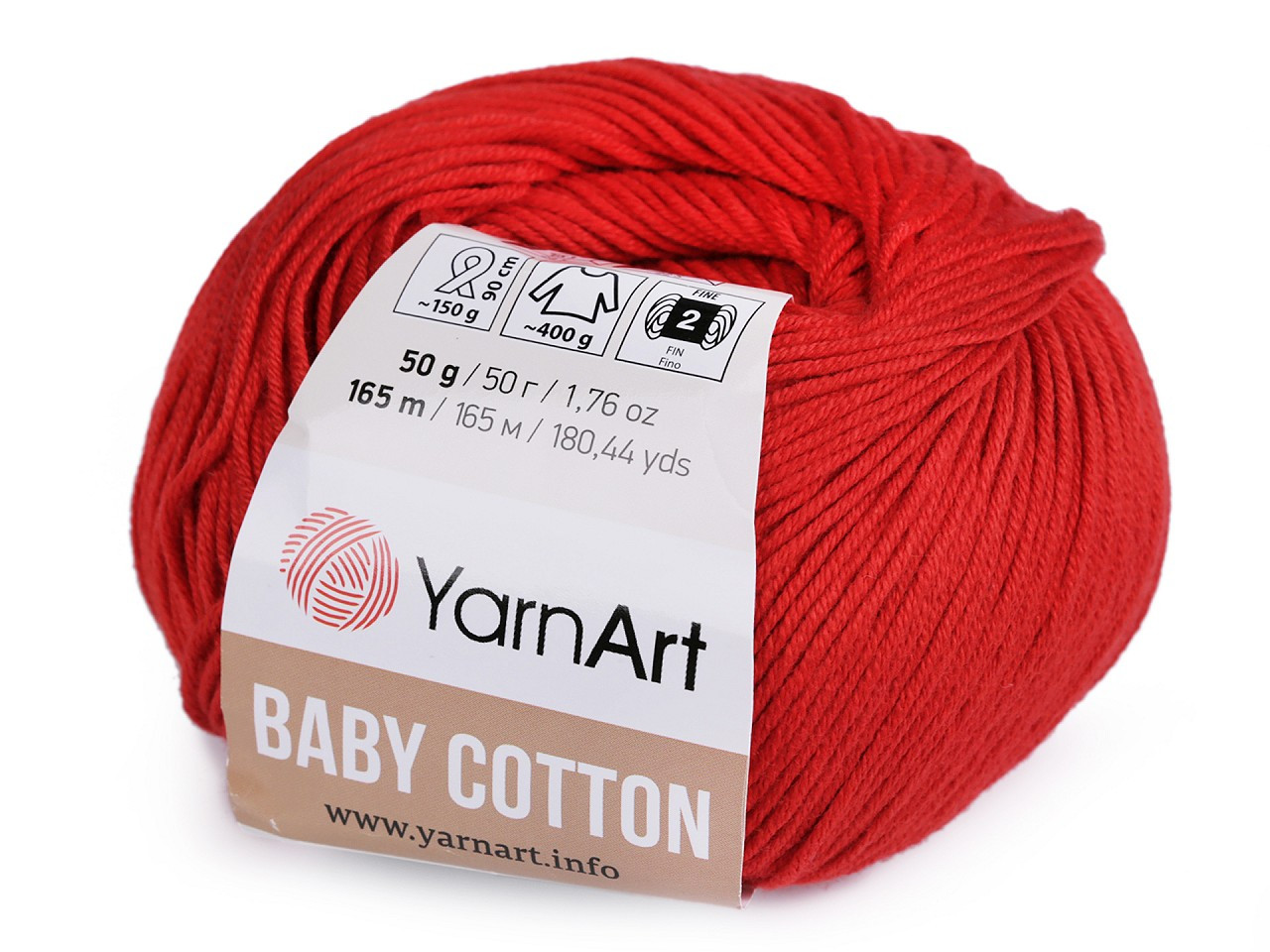 Pletací příze Baby Cotton 50 g, barva 7 (426) červená