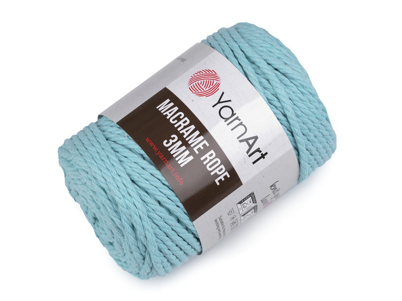 Pletací příze Macrame Rope 3 mm 250 g, barva 13 (775) tyrkys sv.